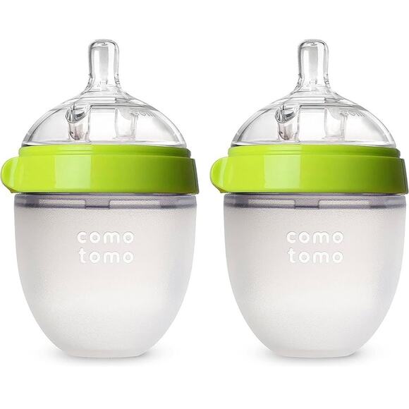 Comotomo Baby Bottle Double Pack Green 5oz - Picture 1 of 8
